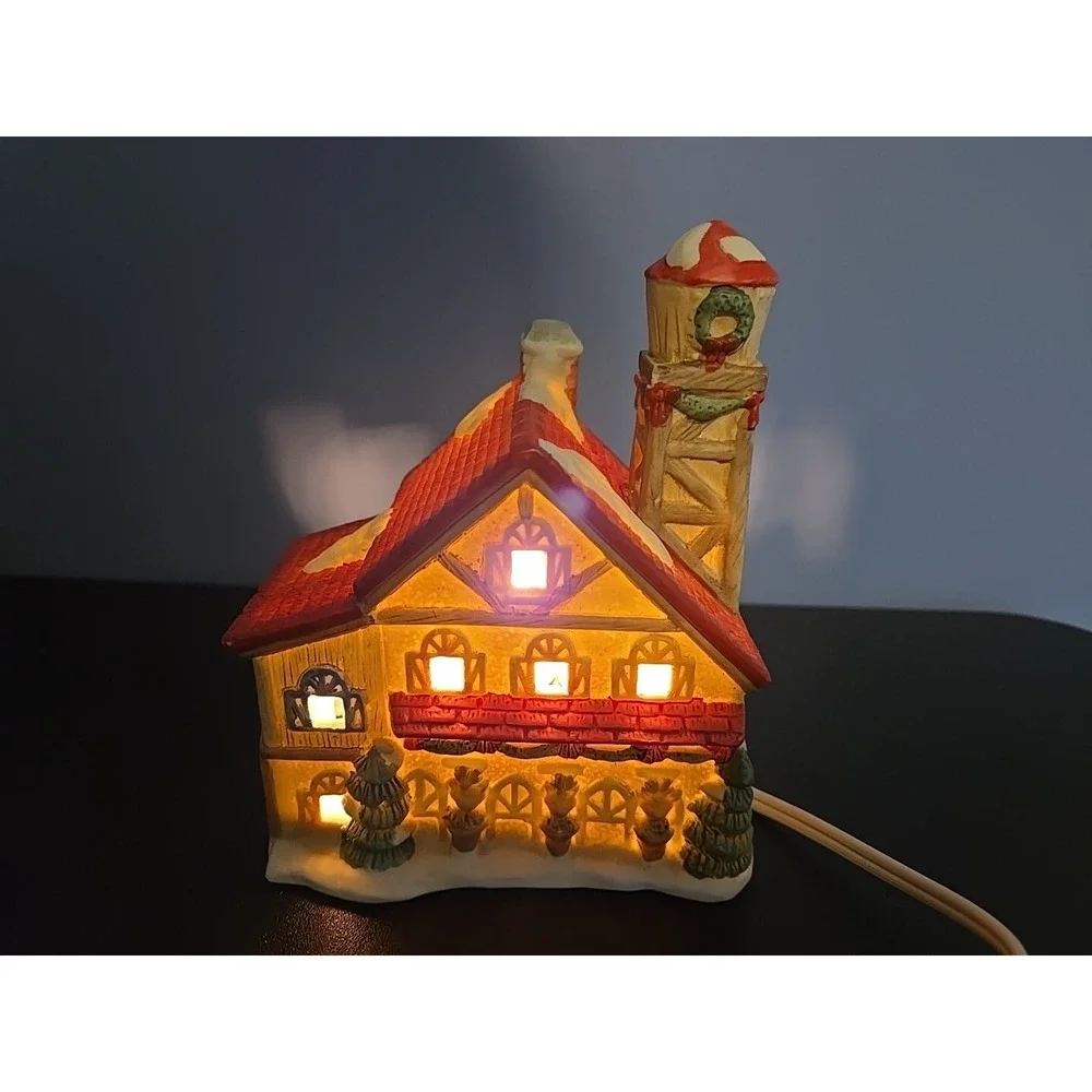 Vintage Christmas Village House Light 